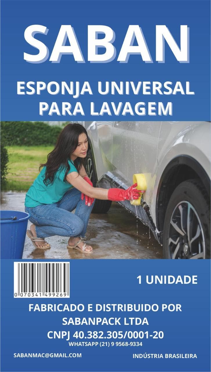 Esponja SABAN para lavagem automotiva: carros, SUVs e picapes